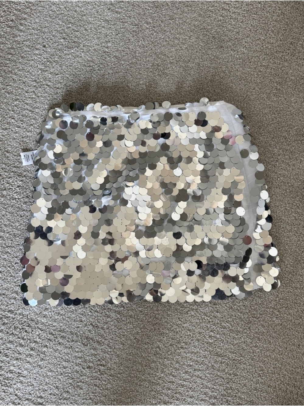 Sequin Mini Skirt in Silver - Women Skirts